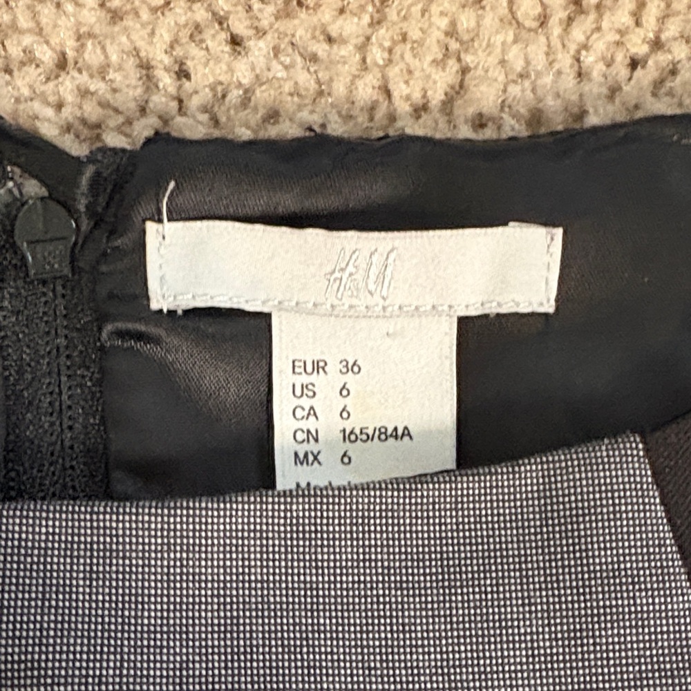 H&M Black Midi Dress with Gray Front Panel - Picture 3 of 3